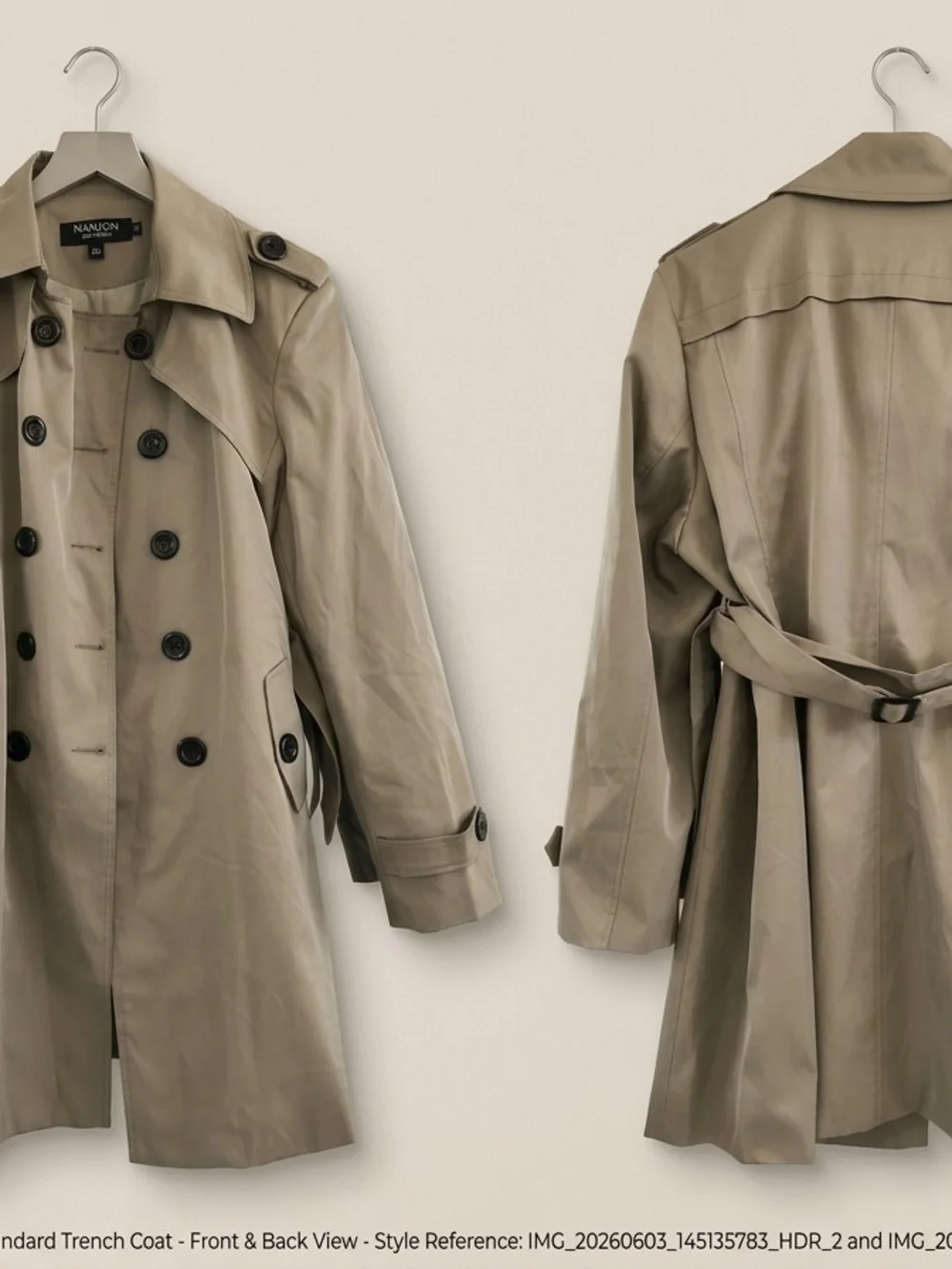 Classic Double-Breasted Taupe Trench Coat by Halogen - Picture 5 of 11